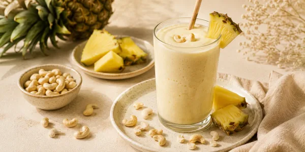 Krémový ananasovo-kešu shake bez vaření