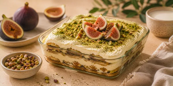 Pistáciové tiramisu s fíky bez pečení