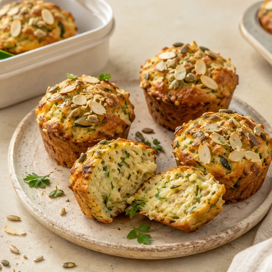 Do krabičky: cuketové muffiny s mandlemi a sýrem