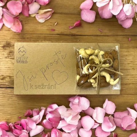 Dárková ořechová kazetka mix natural kešu a mandle — náhled 1