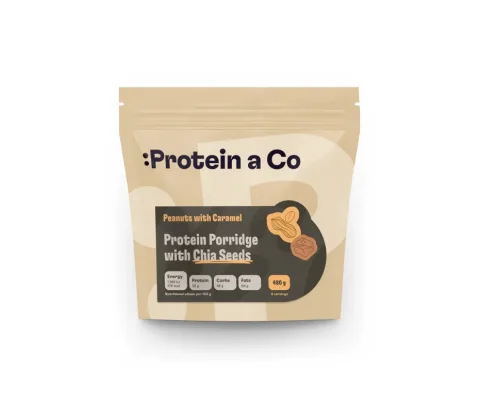 Proteinová kaše s CHIA - arašídy s karamelem