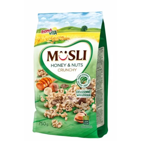 Zapékané müsli s medem a ořechy