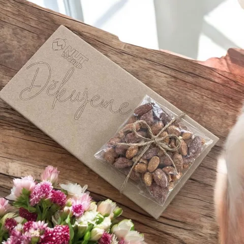 Dárková kazetka DĚKUJEME - Mix ořechů v medu a soli — náhled 2