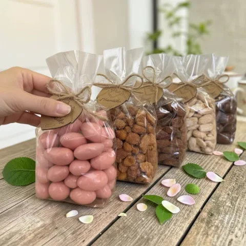 Mandle s příchutí jogurt & jahoda v celofánu 200g - PRO MAMINKU — náhled 2