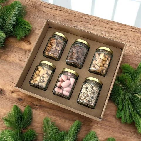 Dárkový box MIX ořechů – 6x sklenička Exclusive