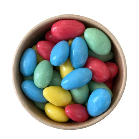 Mandle barevné v polevě s jogurtovou příchutí