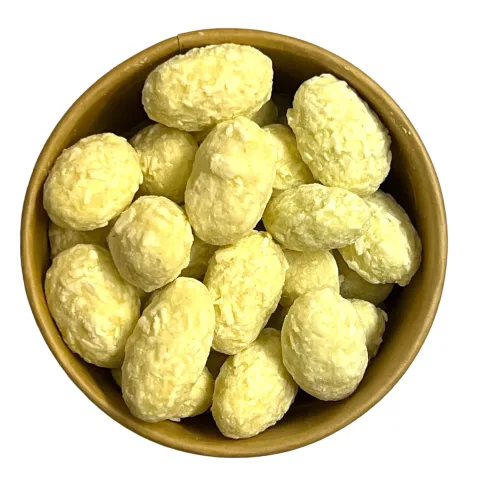 Mandle v bílé čokoládě s kokosem