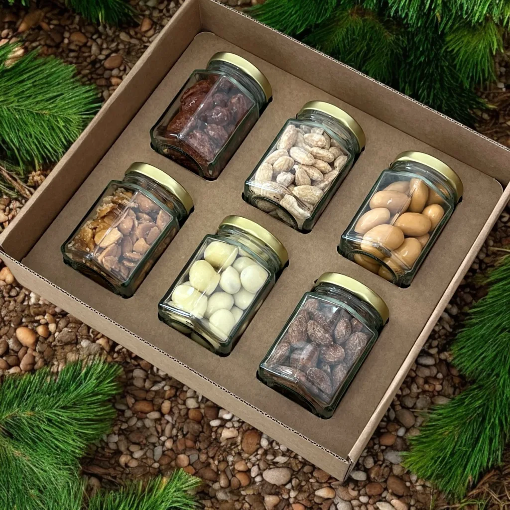 Dárkový box s mandlemi – 6x sklenička Exclusive