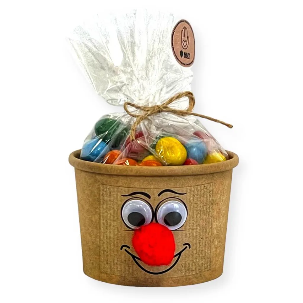 Klaun Eko kelímek a celofánek - Arašídy v barevné krustě - 180g