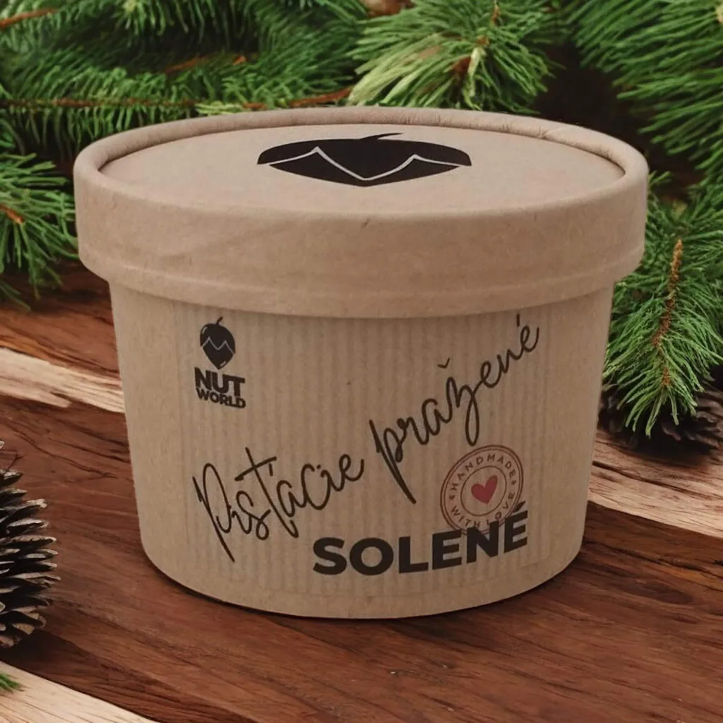 Pistácie pražené solené neloupané v EKO kelímku