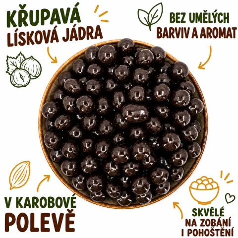 Lísková jádra v karobové polevě — náhled 2