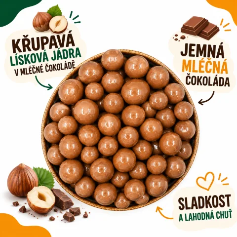 Lísková jádra v mléčné čokoládě — náhled 2