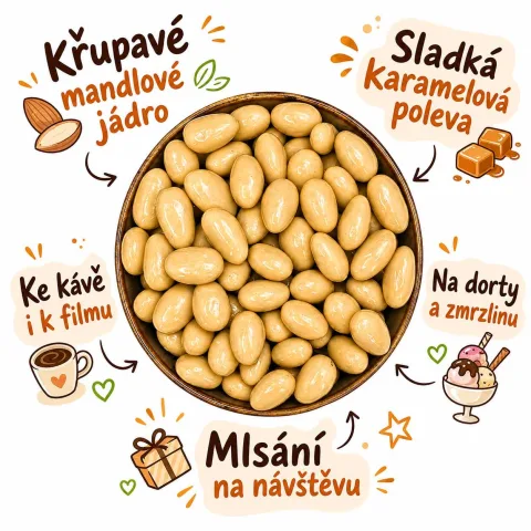 Mandle v karamelové polevě 250 g — náhled 2