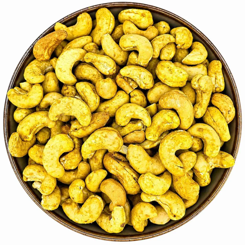 Kešu pražené solené s příchutí kari 500 g