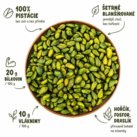 Pistácie blanšírované zelené 250 g — náhled 2