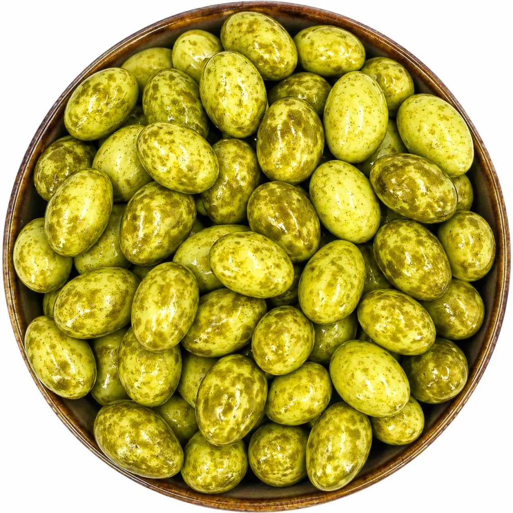 Mandle v  bílé čokoládě a matcha 250 g
