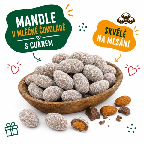 Mandle v mléčné čokoládě s cukrem — náhled 2