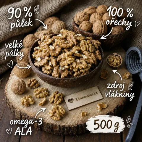 Vlašské ořechy Premium ( půlky 90% ) 500 g — náhled 4