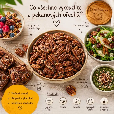 Pekanové ořechy pražené solené 250 g — náhled 2