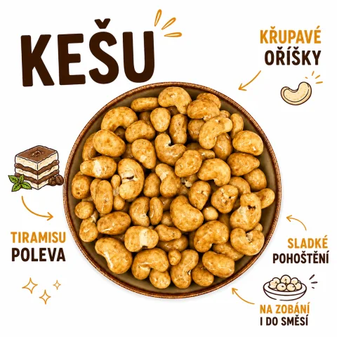 Kešu ořechy v tiramisu polevě — náhled 2