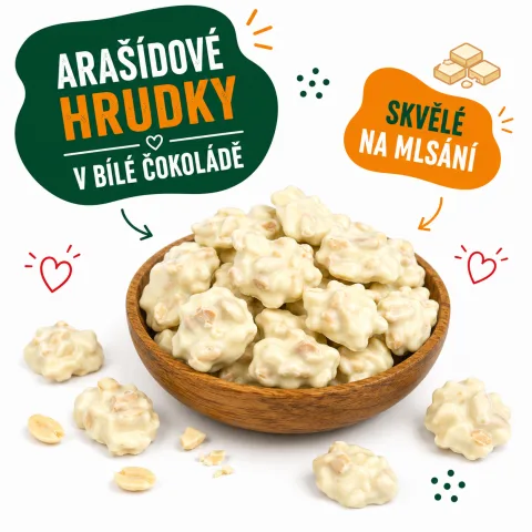 Arašídové hrudky v bílé čokoládě — náhled 2