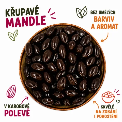 Mandle v karobové polevě — náhled 2