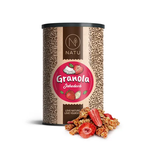 Jahodová granola s mandlemi