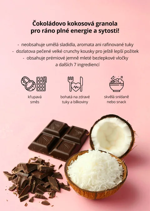 VENIRA deluxe granola, čokoláda a kokos — náhled 7