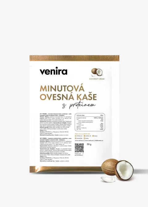 Minutová ovesná kaše s proteinem – coconut cream