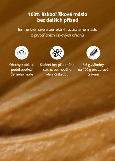 Lískooříškové máslo jemné (smooth) — náhled 6