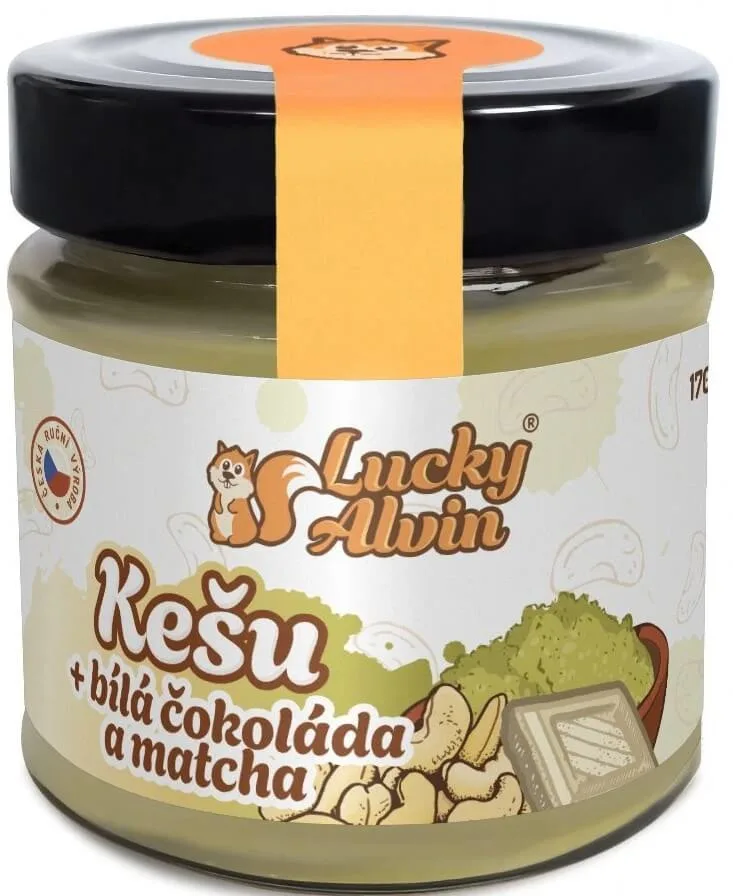 Kešu krém s bílou čokoládou a matchou