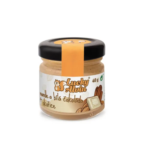 Mandle a bílá čokoláda + skořice