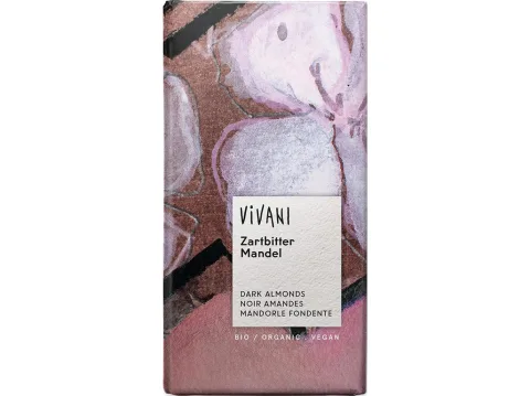 Hořká čokoláda 55 % BIO s mandlemi
