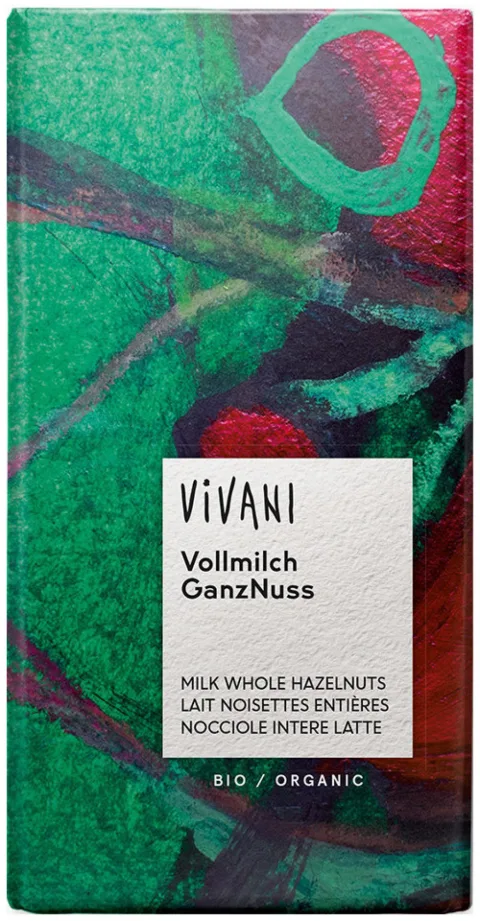 Mléčná čokoláda 32 % BIO s lískovými oříšky